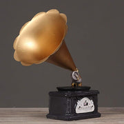 Babymoon Antique Vintage Brass Musical Miniature Brass Gramophone | Baby Photography Props